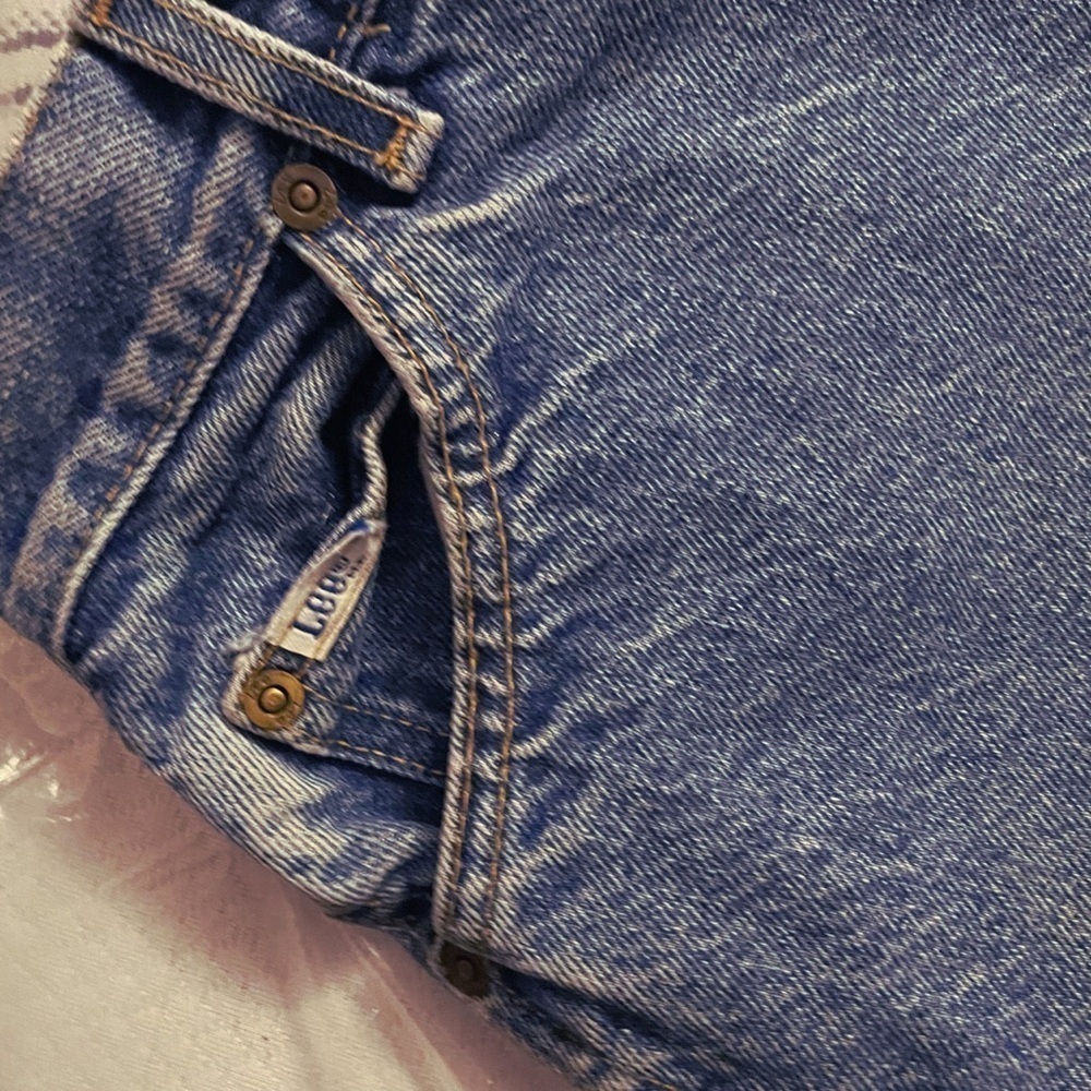 Lee Jeans Vintage Blue Denim Shorts with Frayed Hem || |Size 12 - Picture 2 of 3